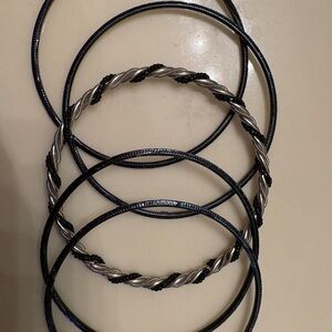 Chic Black and Silver Bracelet Set